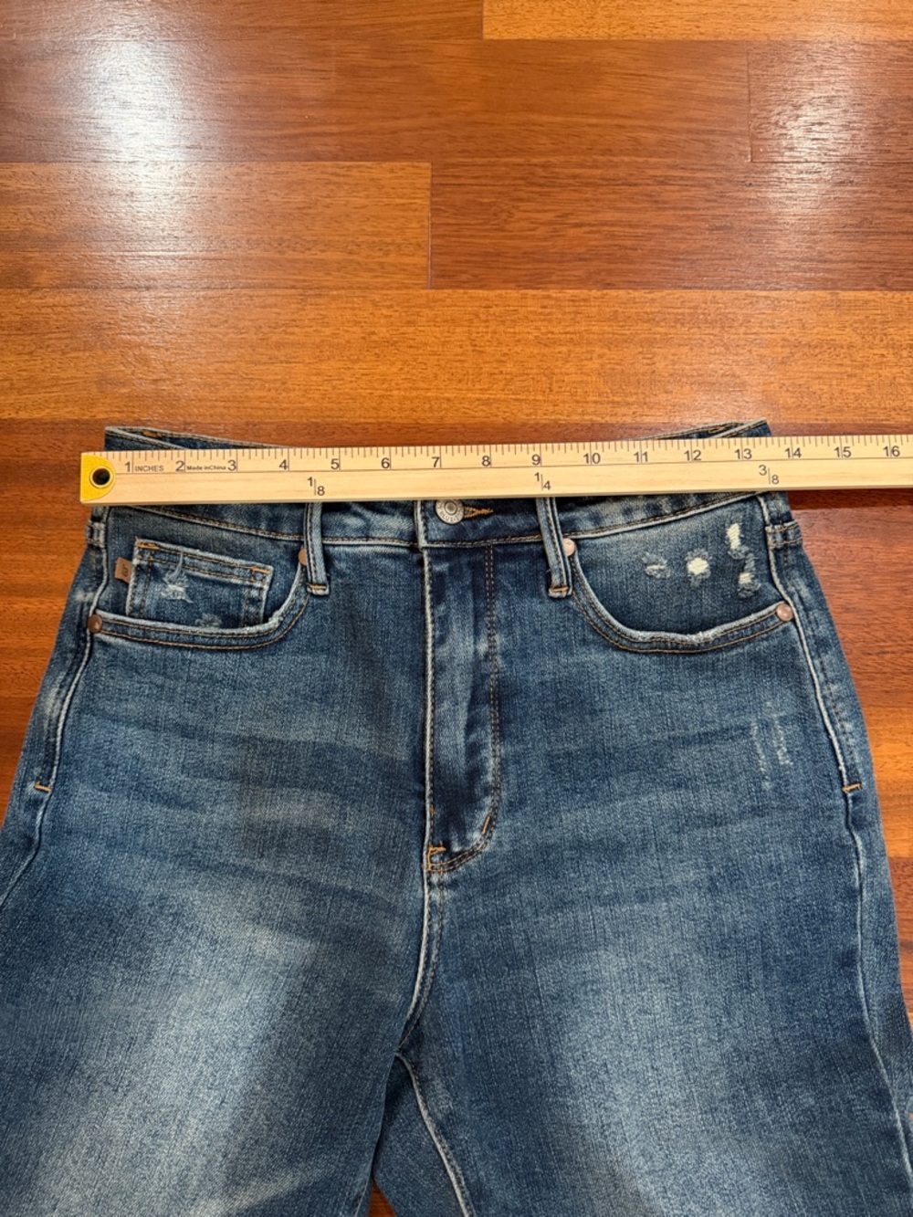JUDY BLUE Slim Fit Distressed High Rise Jeans 7/28 - Picture 6 of 11